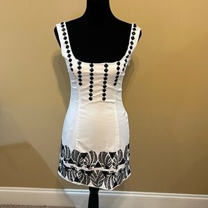 Arden B White and black Embellished Sheath Mini Dress Small